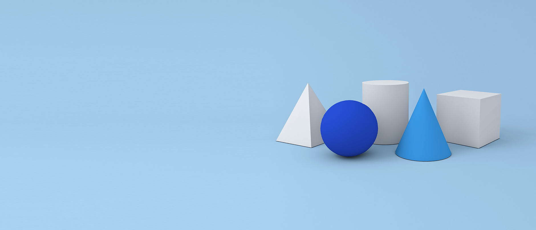 blue and white 3D shapes