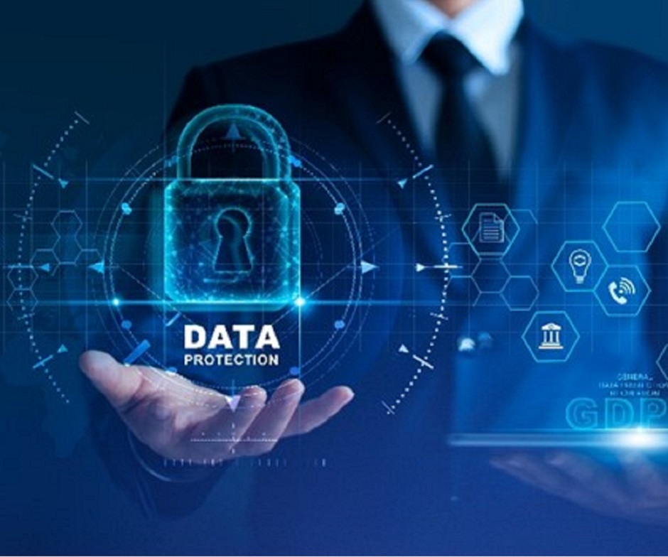 data protection netapp lock logo with person in suit in the background