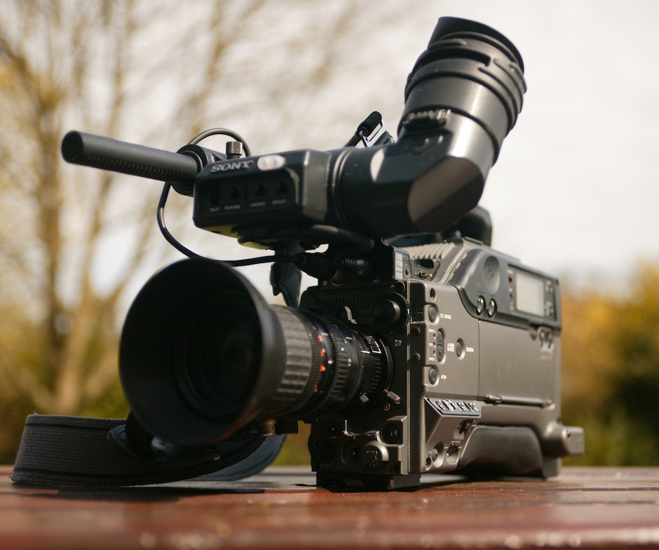 camcorder sitting on a table