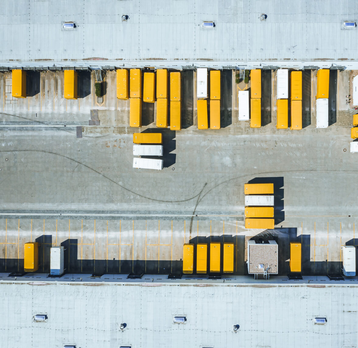 containers parked in the loading zone