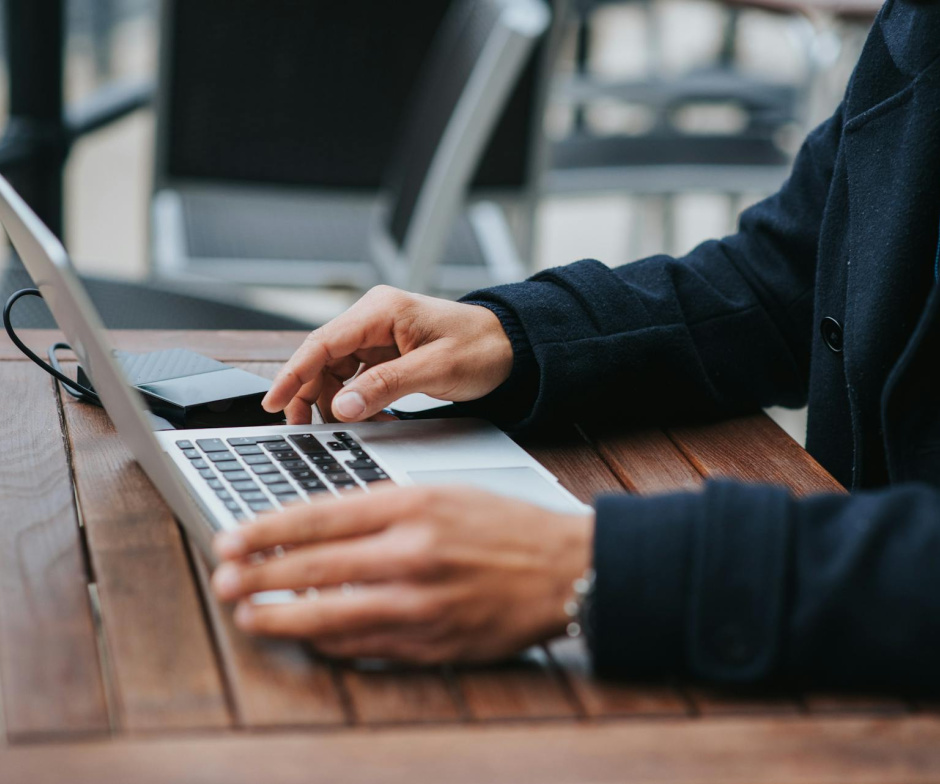 person working on laptop