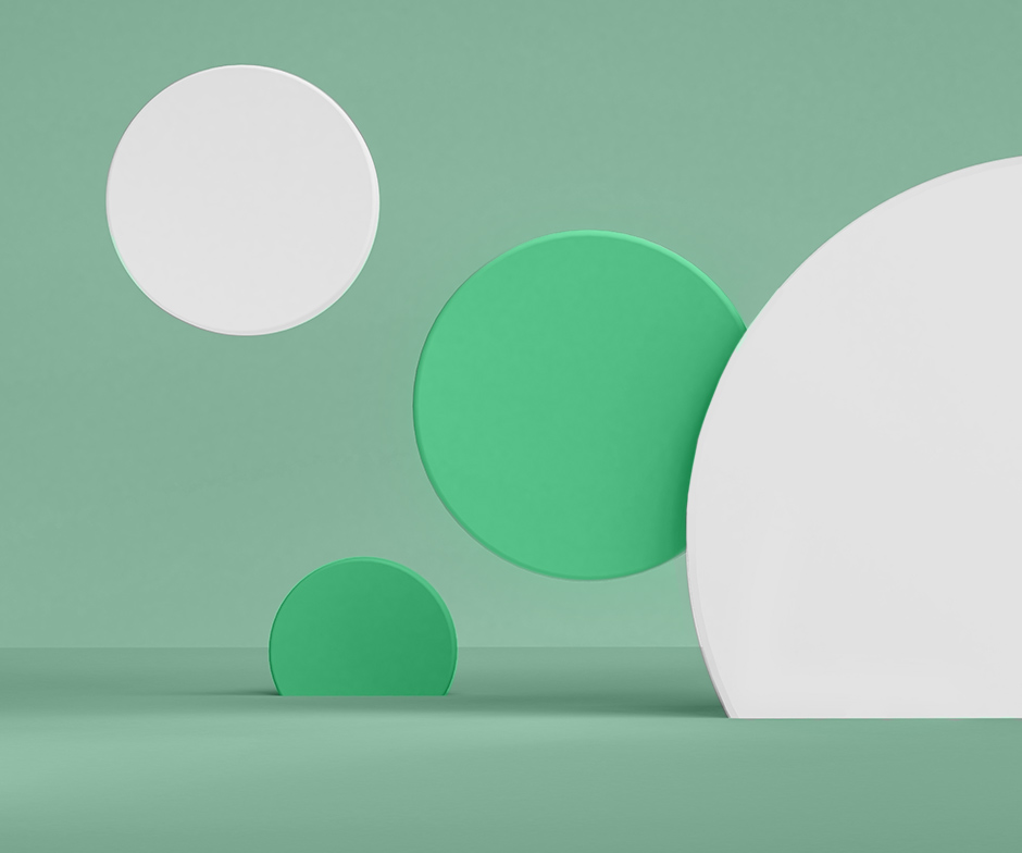 green and white circles